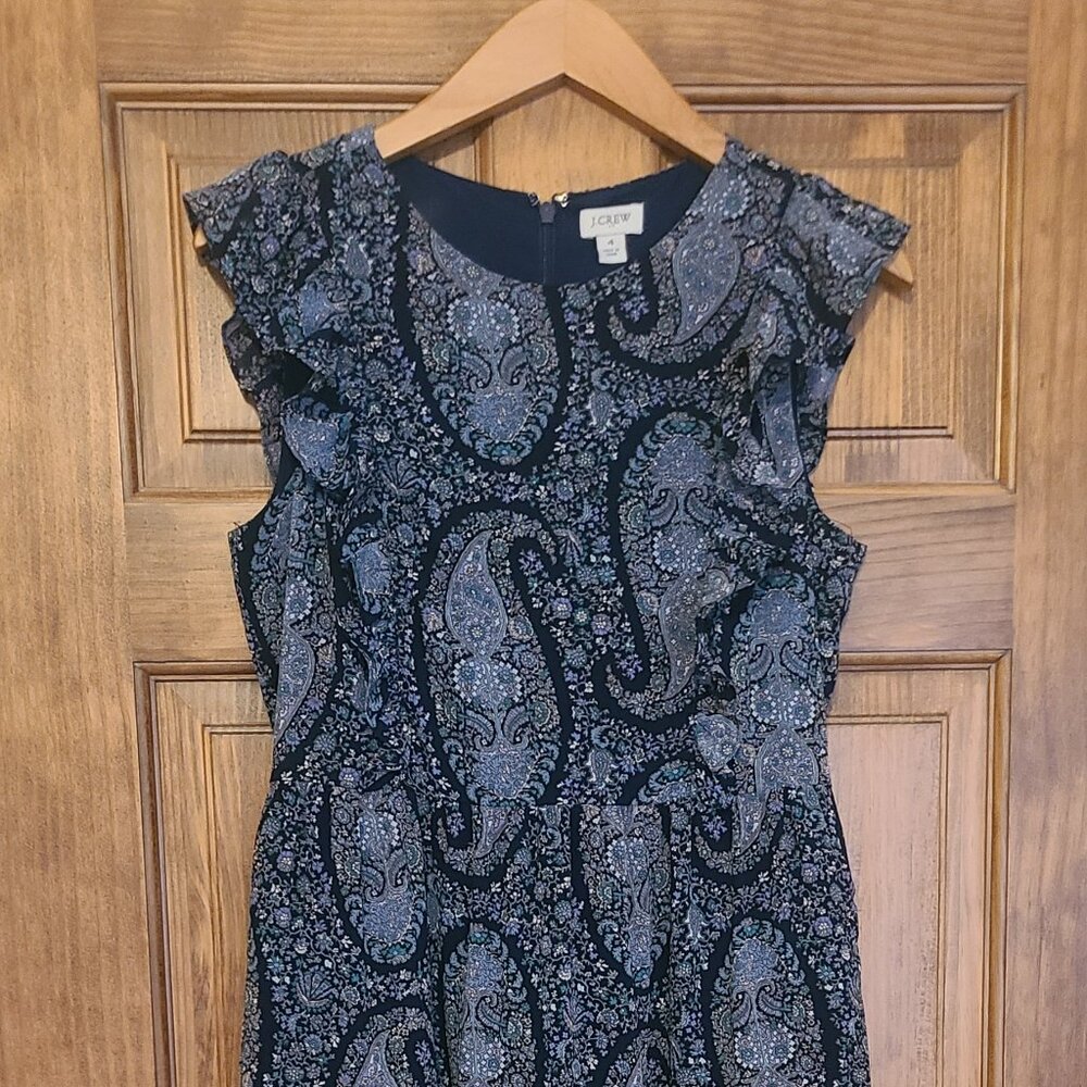 JCrew paisley flutter sleeve dress